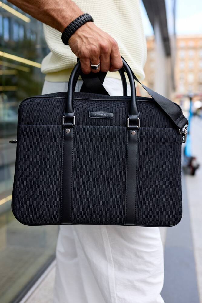 Torba na laptopa z syntetycznego materiału - Rovicky - obrazek 4