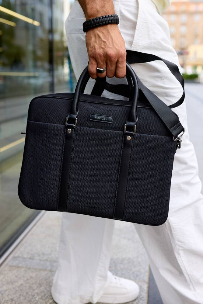 Torba na laptopa z syntetycznego materiału - Rovicky - obrazek 3