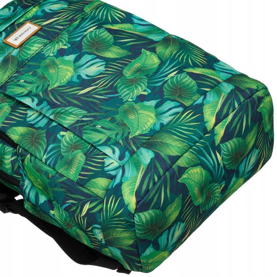 Klasyczny, damski plecak z poliestru w roślinny wzór - Rovicky - obrazek 12