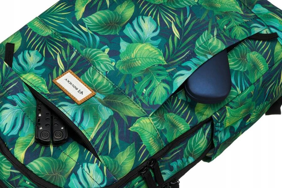 Klasyczny, damski plecak z poliestru w roślinny wzór - Rovicky - obrazek 11