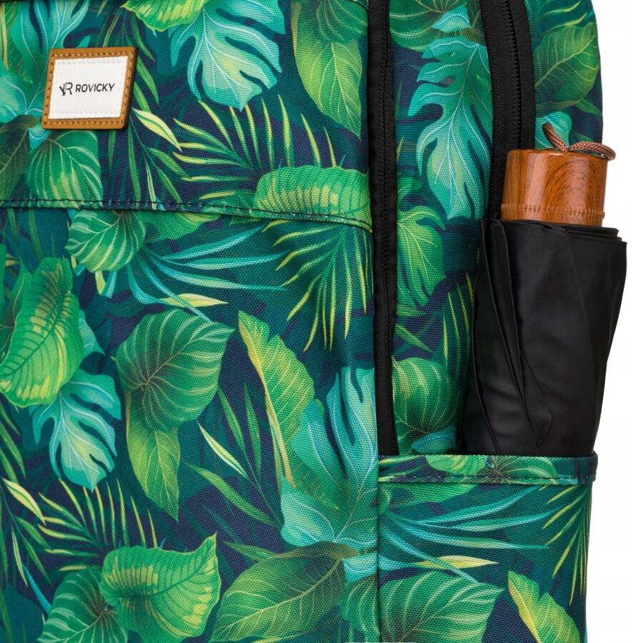 Klasyczny, damski plecak z poliestru w roślinny wzór - Rovicky - obrazek 7