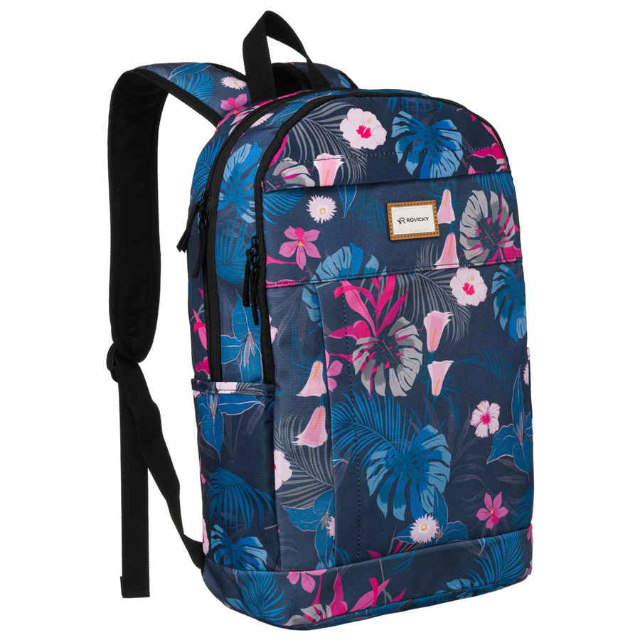 Klasyczny, damski plecak z poliestru w roślinny wzór - Rovicky - obrazek 13