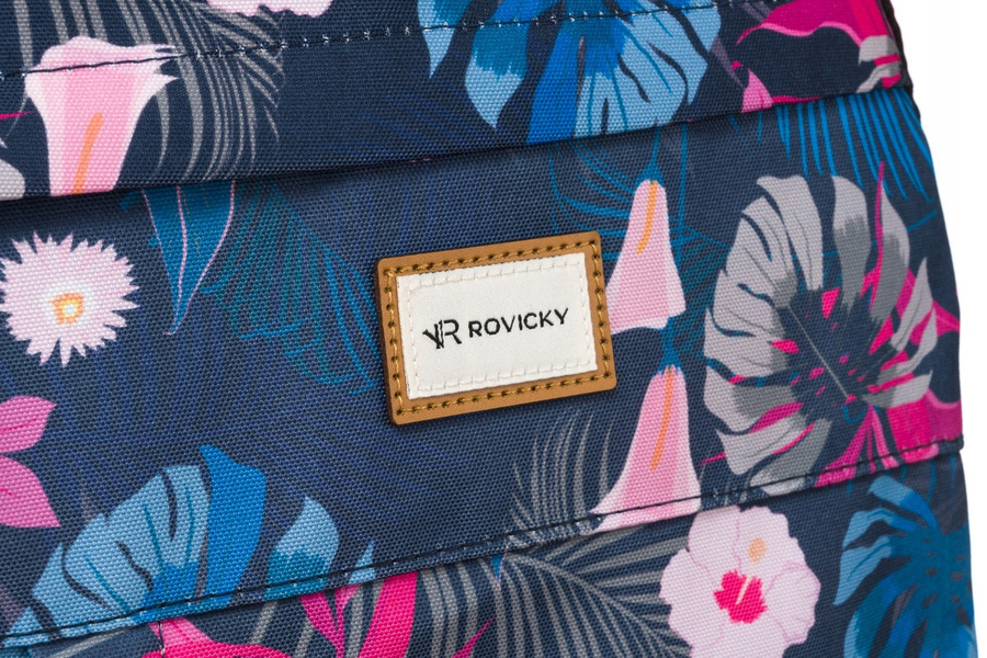 Klasyczny, damski plecak z poliestru w roślinny wzór - Rovicky - obrazek 5