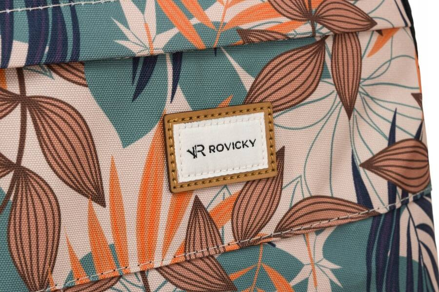 Klasyczny, damski plecak z poliestru w roślinny wzór - Rovicky - obrazek 7