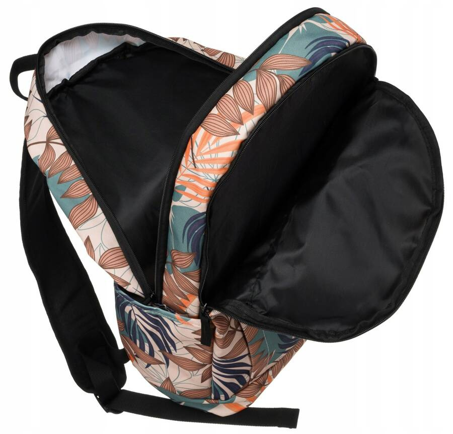 Klasyczny, damski plecak z poliestru w roślinny wzór - Rovicky - obrazek 10
