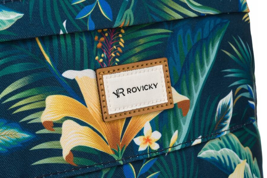 Klasyczny, damski plecak z poliestru w roślinny wzór - Rovicky - obrazek 7