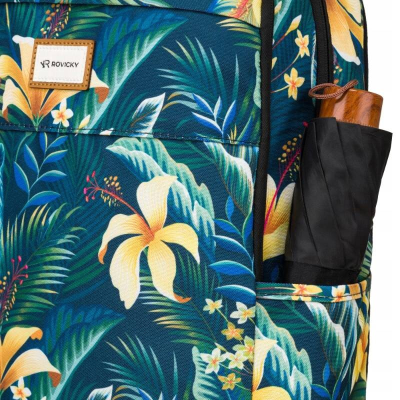 Klasyczny, damski plecak z poliestru w roślinny wzór - Rovicky - obrazek 8