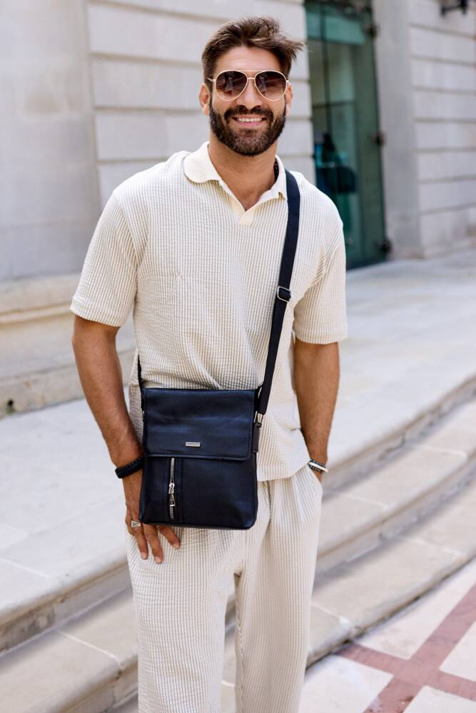 Listonoszka męska ze skóry ekologicznej - Rovicky - obrazek 10