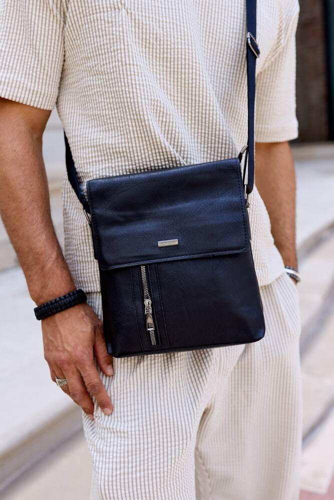 Listonoszka męska ze skóry ekologicznej - Rovicky - obrazek 4