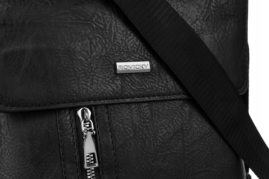 Listonoszka męska ze skóry ekologicznej - Rovicky - obrazek 6