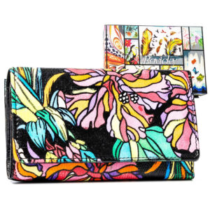 Duży portfel damski na zatrzask wykonany ze skóry naturalnej - Rovicky