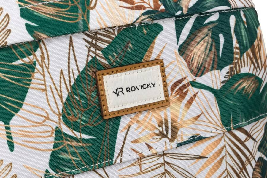 Klasyczny, damski plecak z poliestru w roślinny wzór - Rovicky - obrazek 5