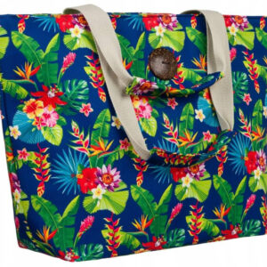 Duża shopperka damska z motywem w kwiaty