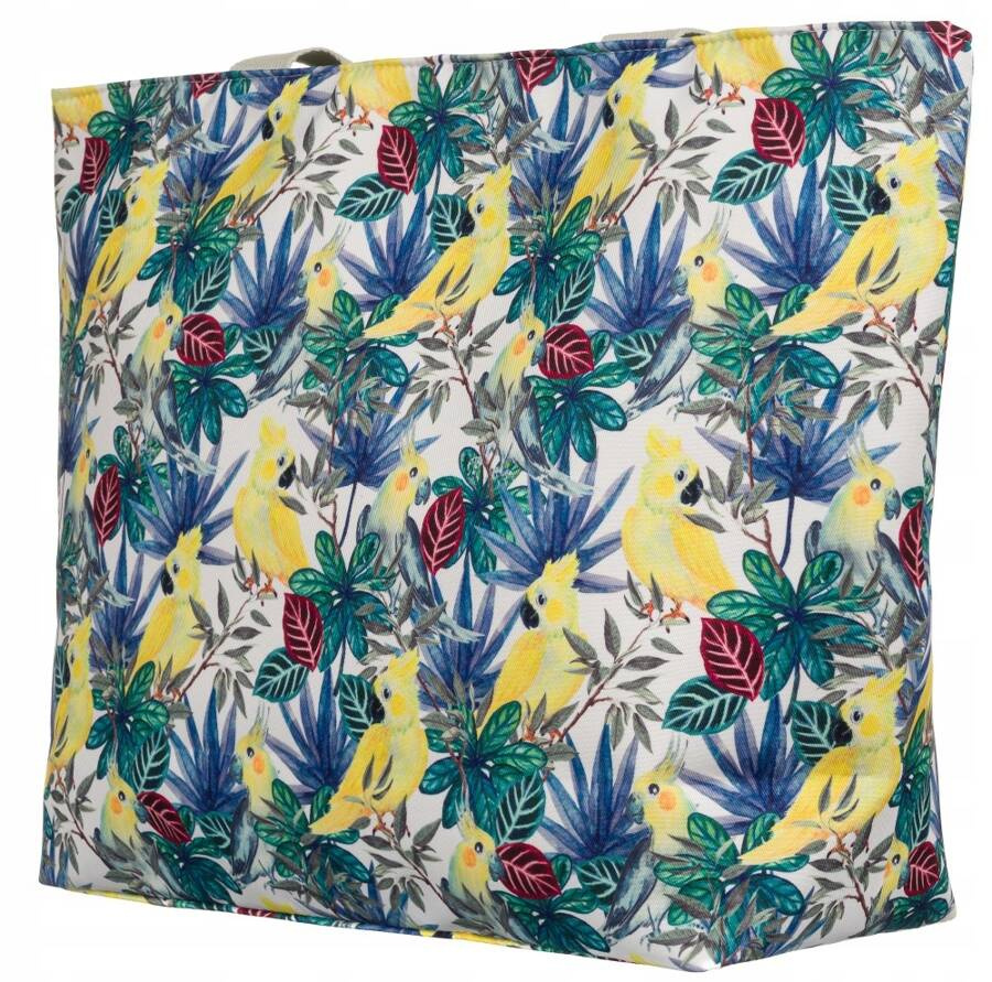 Duża shopperka damska z motywem w kwiaty - obrazek 3