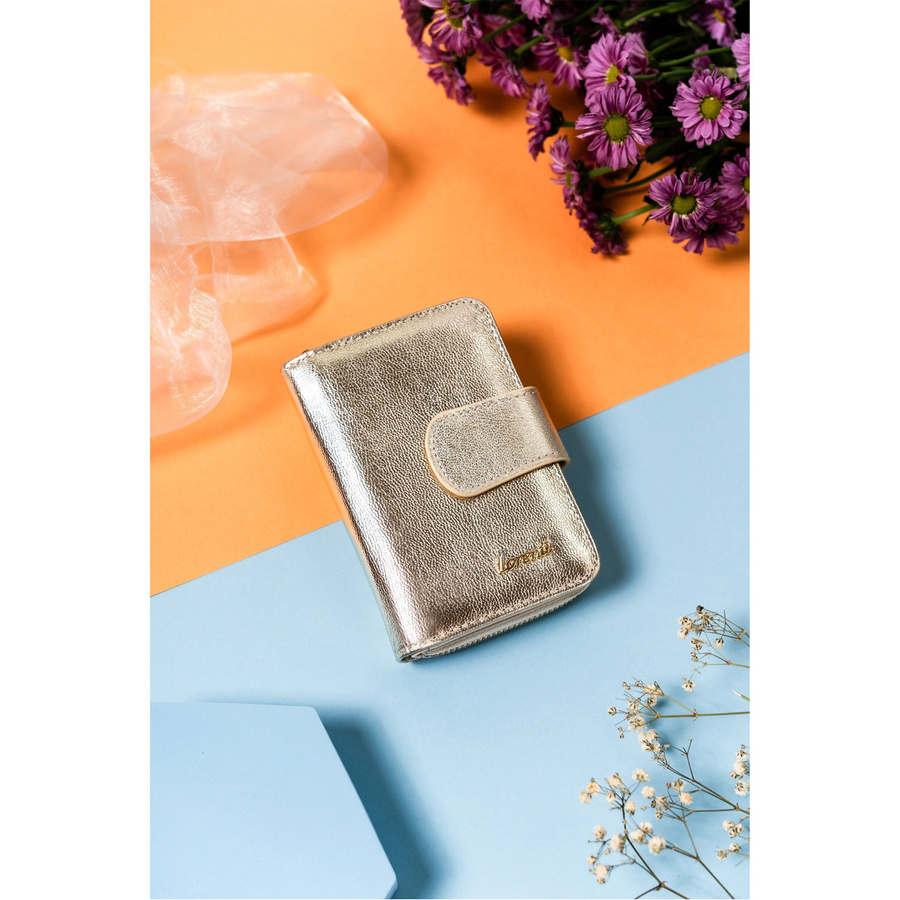 Elegancki portfel damski na zatrzask i suwak - Lorenti - obrazek 2