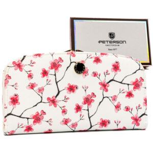 Duży portfel damski ze skóry ekologicznej w kwiatowy wzór - Peterson