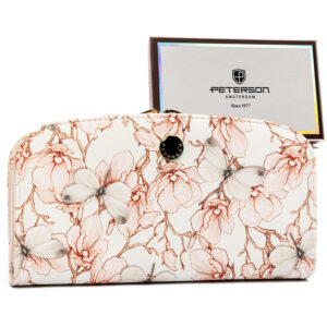 Duży portfel damski ze skóry ekologicznej w kwiatowy wzór - Peterson