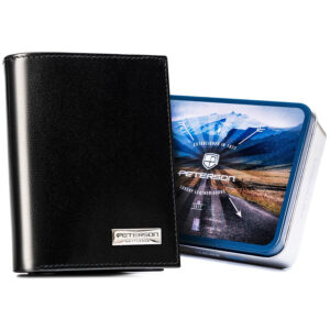 Mały, skórzany portfel męski bez zapięcia - Peterson