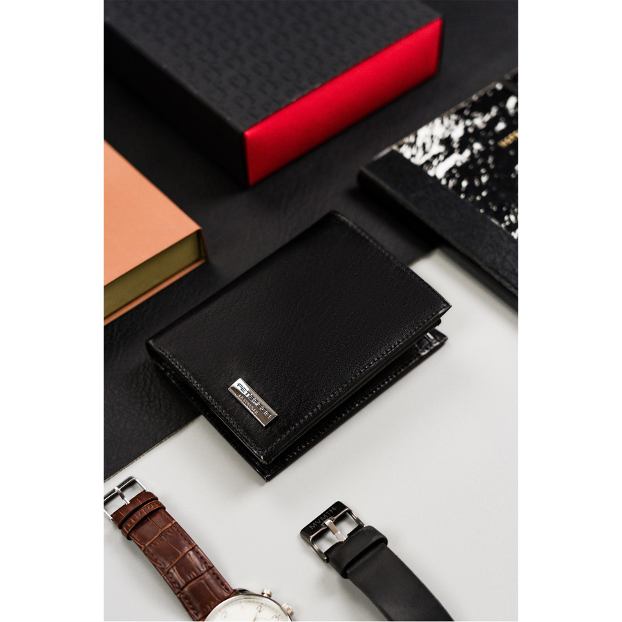 Mały portfel męski bez zapięcia wykonany ze skóry naturalnej - Peterson - obrazek 2