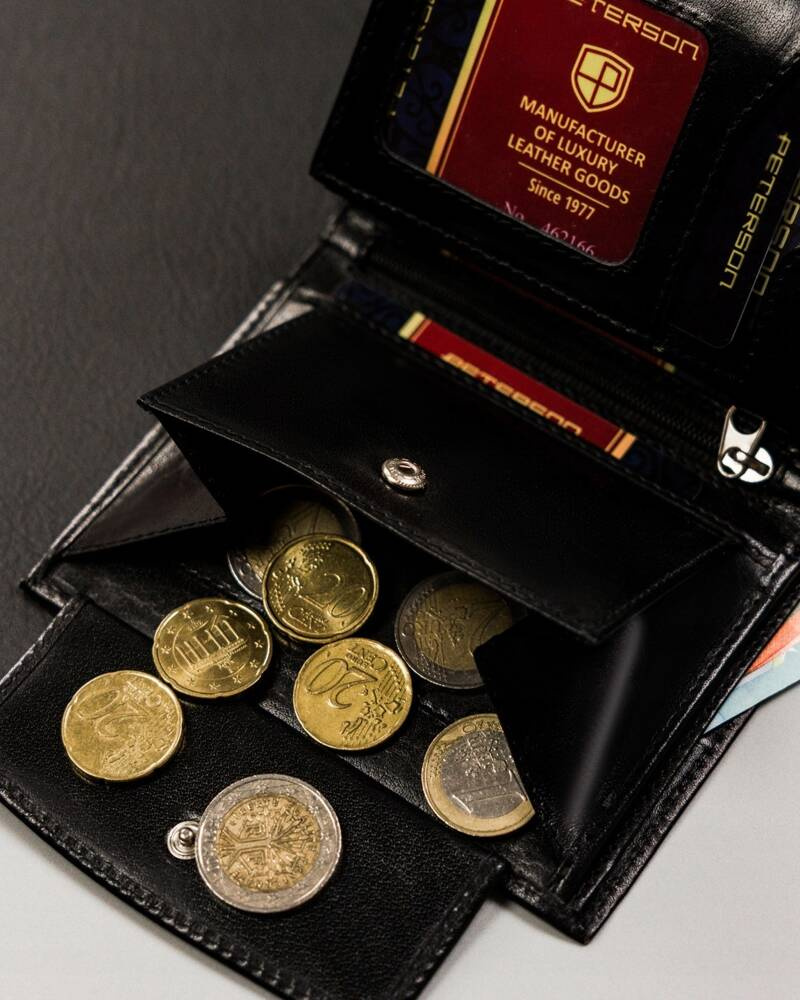 Mały portfel męski bez zapięcia wykonany ze skóry naturalnej - Peterson - obrazek 11