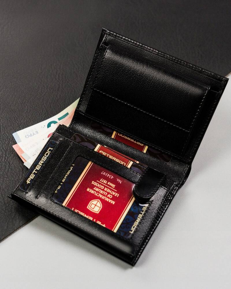 Duży portfel męski bez zapięcia wykonany ze skóry naturalnej - Peterson - obrazek 7