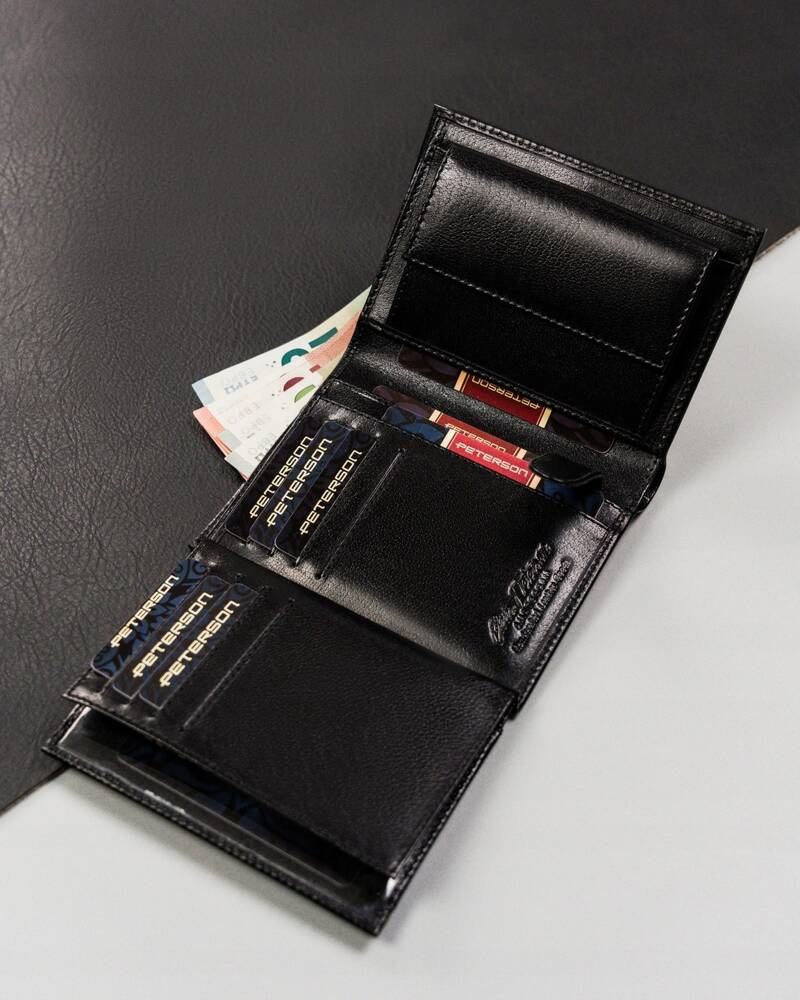 Duży portfel męski bez zapięcia wykonany ze skóry naturalnej - Peterson - obrazek 8