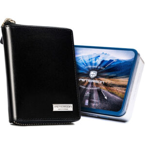 Duży, skórzany portfel męski na zamek - Peterson