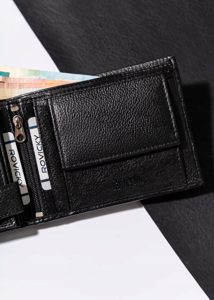 Duży, pojemny portfel męski ze skóry naturalnej - Rovicky - obrazek 10