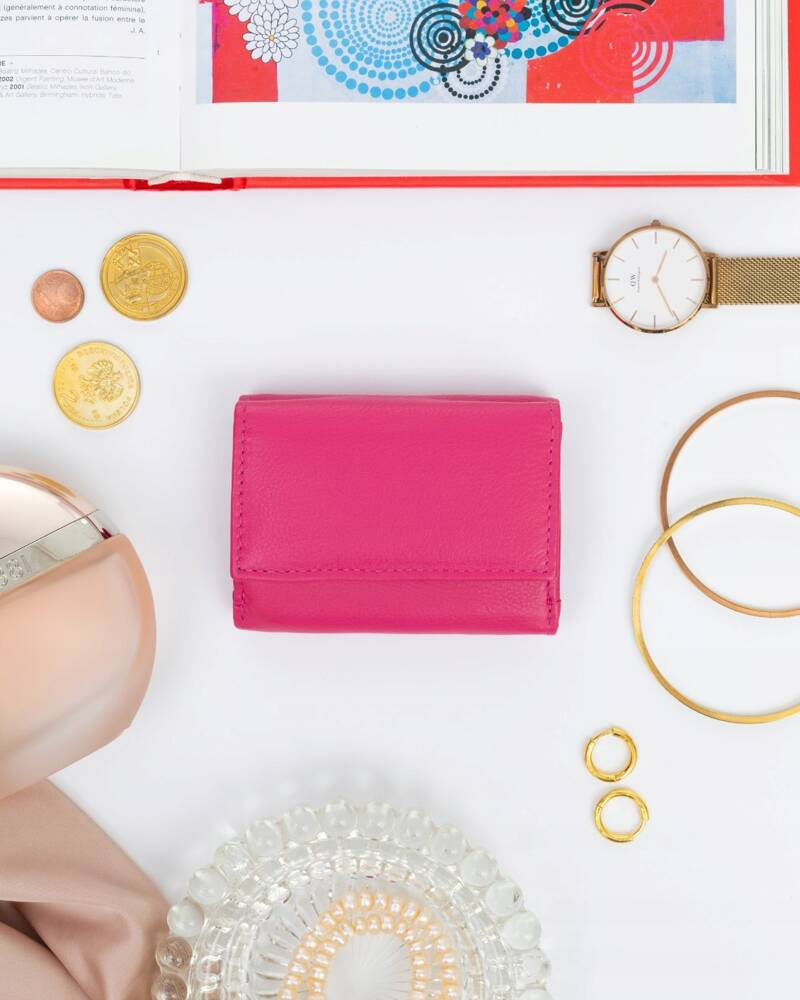 Elegancki portfel damski na zatrzask ze skóry naturalnej - Rovicky - obrazek 4