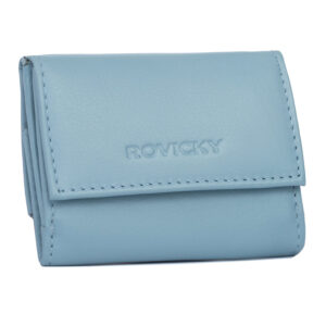 Elegancki portfel damski na zatrzask ze skóry naturalnej - Rovicky