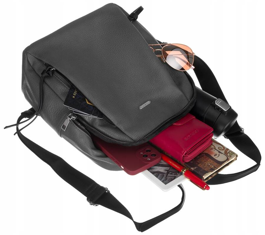 Miejski plecaczek damski ze skóry ekologicznej - Rovicky - obrazek 9