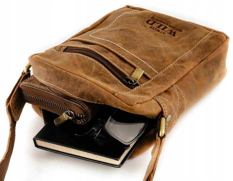 Skórzana torba męska z długim paskiem na ramię - Always Wild - obrazek 9