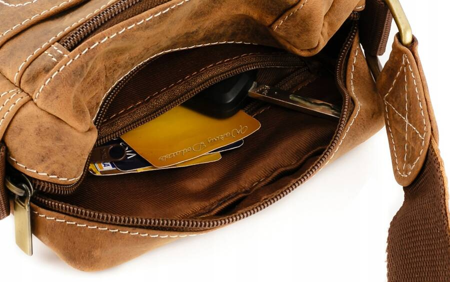 Skórzana torba męska z długim paskiem na ramię - Always Wild - obrazek 8