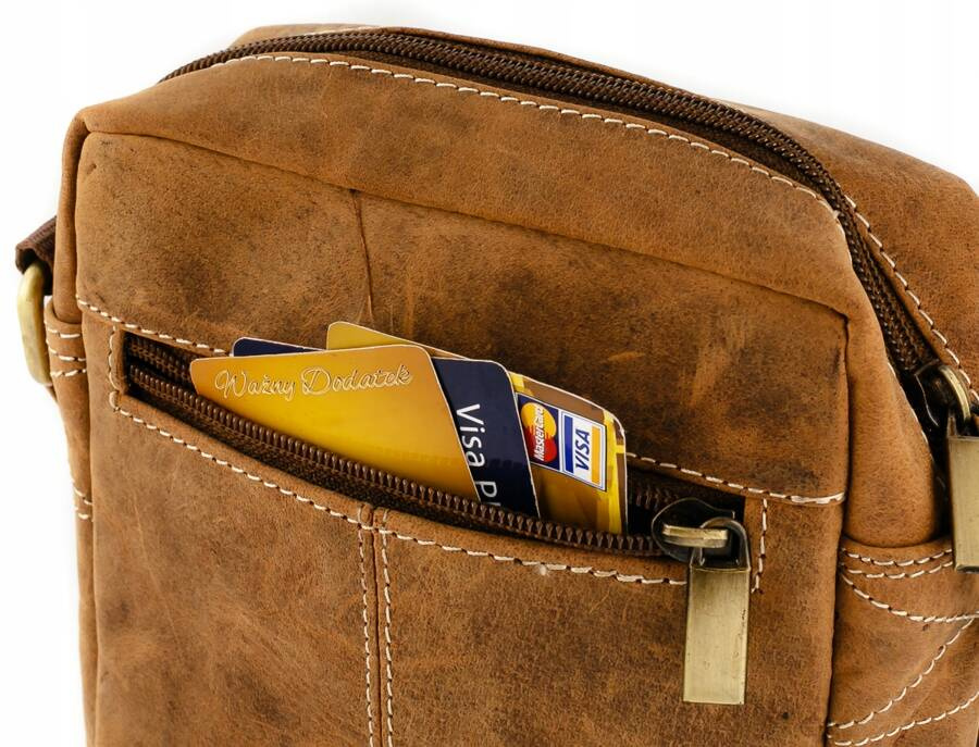 Skórzana torba męska z długim paskiem na ramię - Always Wild - obrazek 5