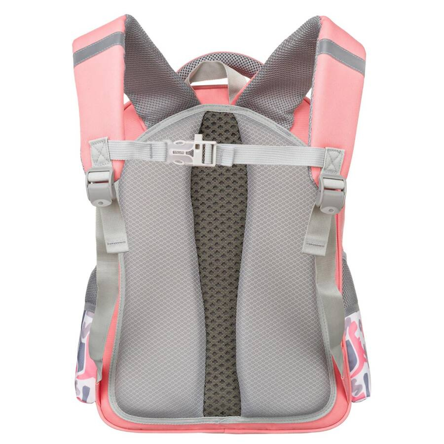 Szkolny, różowy plecak z oddychającego poliestru z pasem piersiowym - Peterson - obrazek 8