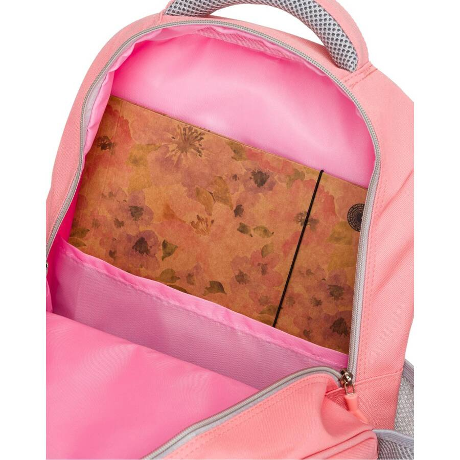 Szkolny, różowy plecak z oddychającego poliestru z pasem piersiowym - Peterson - obrazek 13