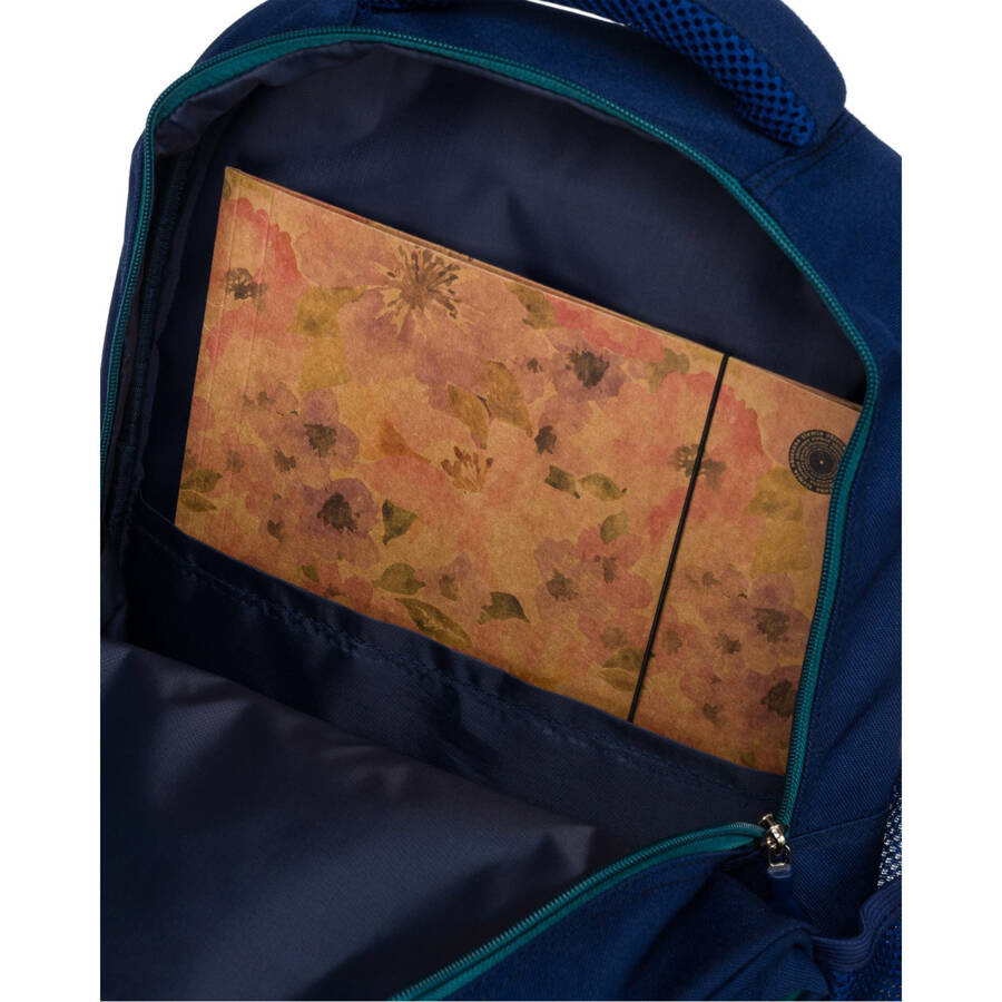 Granatowo-zielony plecak szkolny z miejscem na laptopa - Peterson - obrazek 7