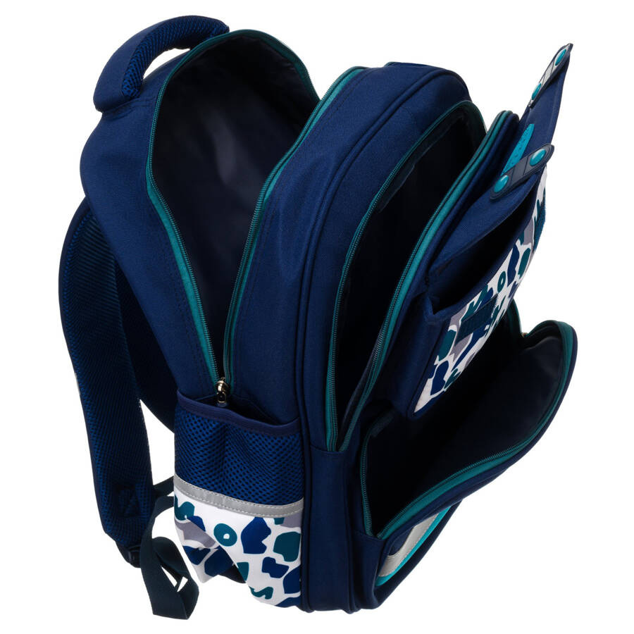 Granatowo-zielony plecak szkolny z miejscem na laptopa - Peterson - obrazek 6