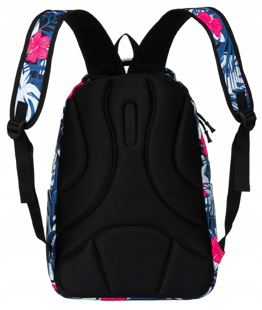 Plecak z poliestru pokryty roślinnym wzorem z dużą kieszenią na froncie - Peterson - obrazek 4