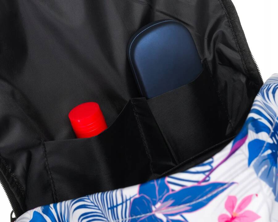 Modny plecak szkolny w kwiaty z otwartymi kieszonkami po bokach - Peterson - obrazek 7