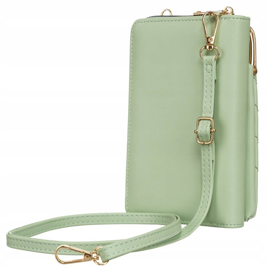 Mini torebka damska w zielonym kolorze z dopinanym i regulowanym paskiem - Rovicky - obrazek 8