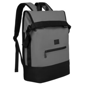 Sportowy, szary plecak roll-top z usztywnianym spodem i uchwytem do ręki - Peterson