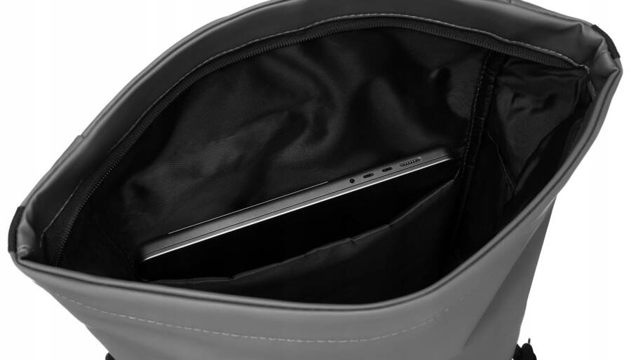 Pojemny plecak miejski w szarym kolorze wykonany z poliestru - Peterson - obrazek 8