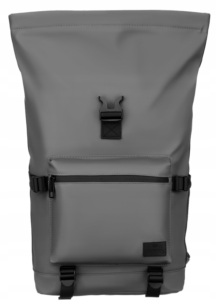 Pojemny plecak miejski w szarym kolorze wykonany z poliestru - Peterson - obrazek 4