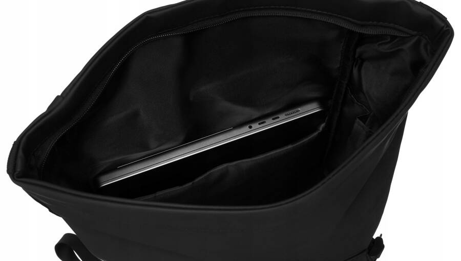 Duży plecak miejski z wodoodpornego materiału w czarnym kolorze - Peterson - obrazek 9