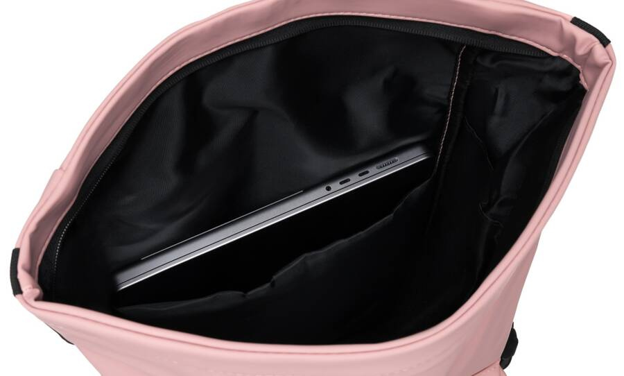 Plecak sportowy roll-top w różowym kolorze zamykany klamrą i suwakiem - Peterson - obrazek 9