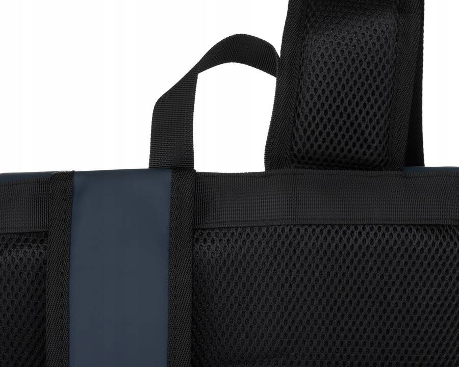 Miejski, pojemny plecak typu roll-top w granatowym kolorze z zewnętrzną kieszenią na suwak - Peterson - obrazek 7