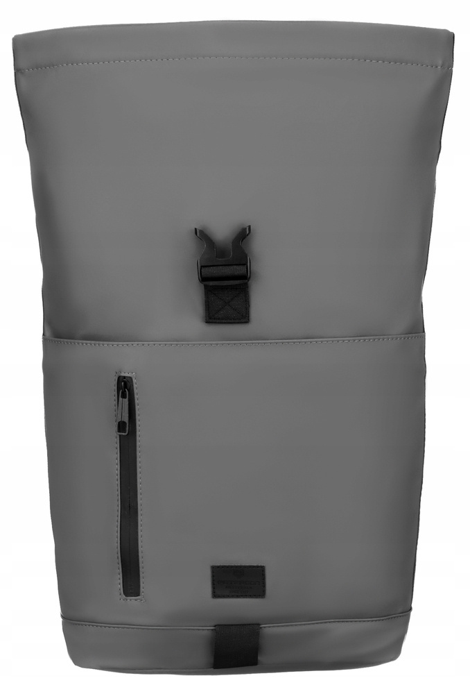 Plecak miejski roll-top w szarym kolorze wykonany z wodoodpornego poliestru - Peterson - obrazek 4