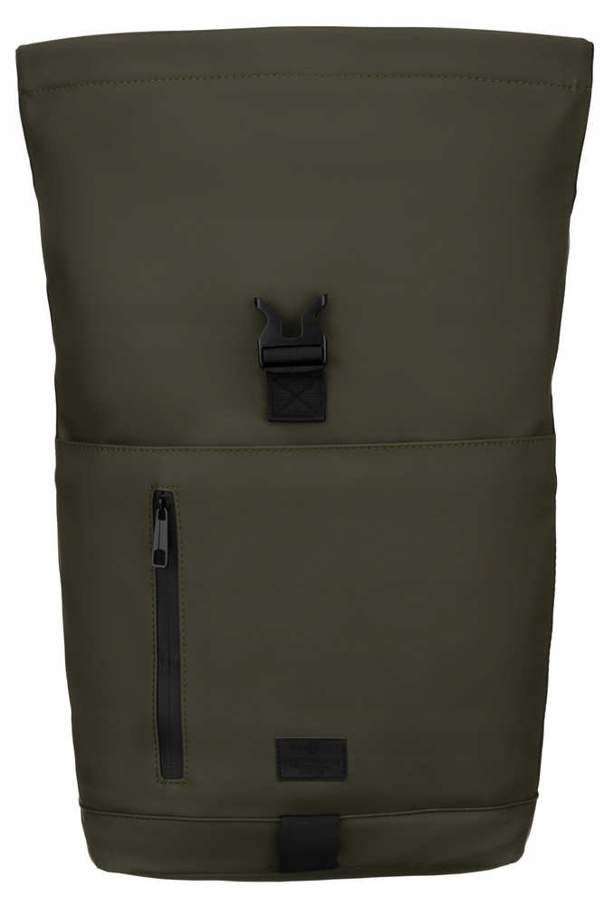 Duży plecak roll-top w zielonym kolorze z kieszenią na laptopa - Peterson - obrazek 4