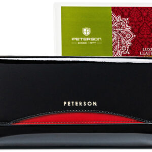 Duży, klasyczny portfel damski w kolorze czarnym zamykany na zatrzask - Peterson